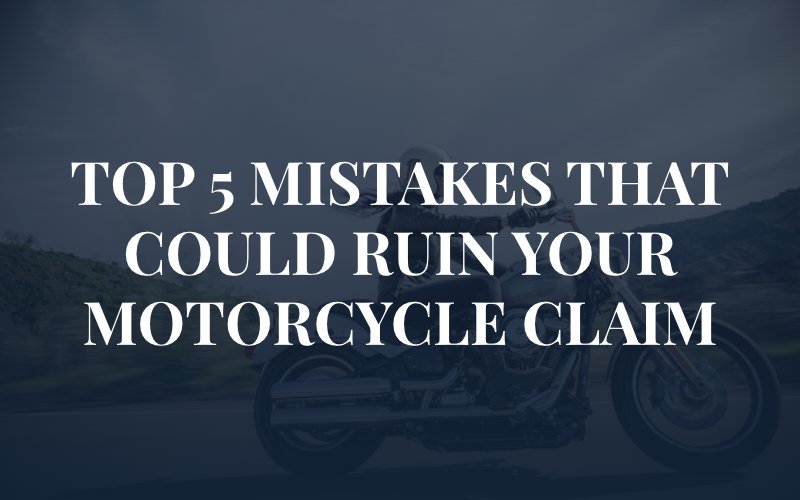 woman riding motorcycle with the caption:vAvoid These 5 Mistakes After a Motorcycle Accident