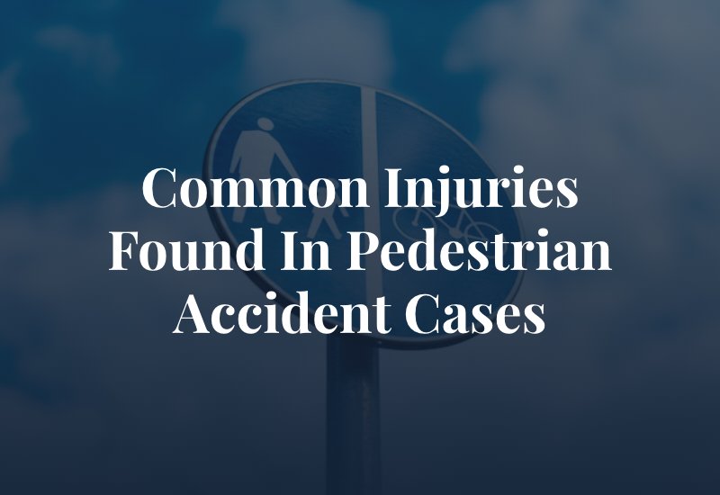 pedestrian and bicycle sign posted with capition: Common injuries found in pedestrian accident cases