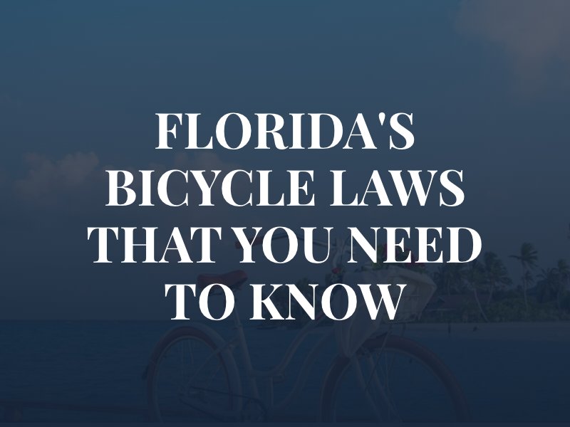 bicycle on a florida beach with the caption: "Florida's Bicycle Laws that you need to know"