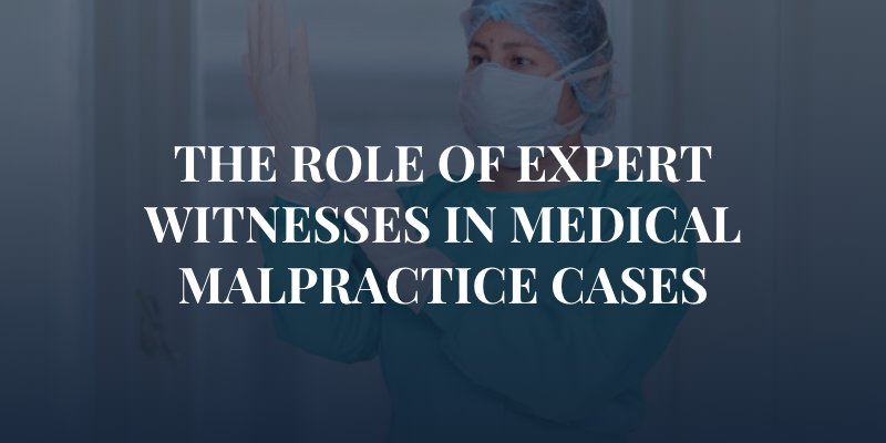 doctor putting on glove with the caption: "the role of expert witnesses in medical malpractice cases"