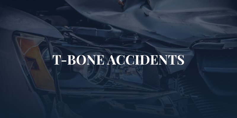 damaged car with the caption: "T-bone accidents"